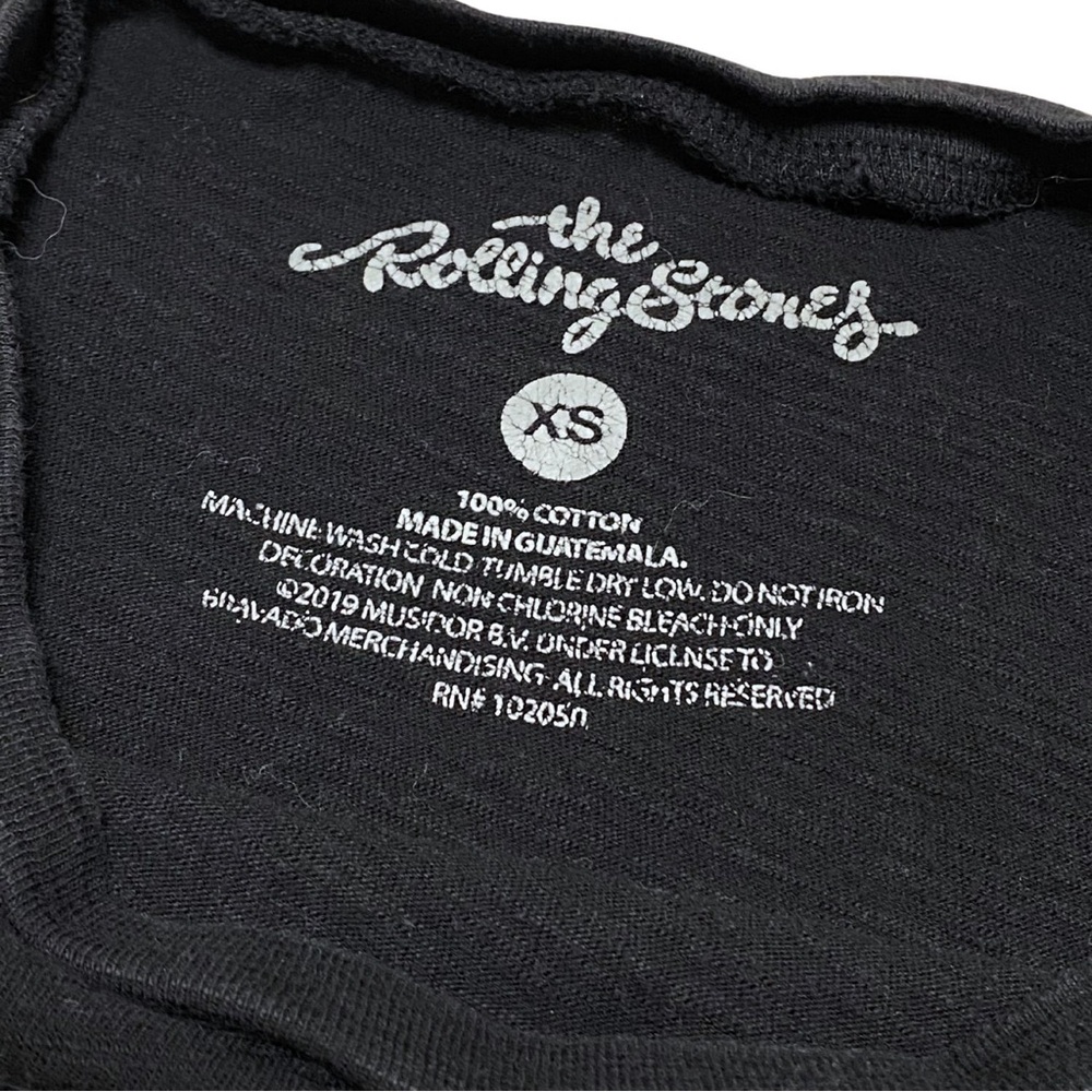 Women XS Rolling Stones Band T-Shirt Tee Top Black Logo 1975 US Tour Rock Cotton - Picture 5 of 6